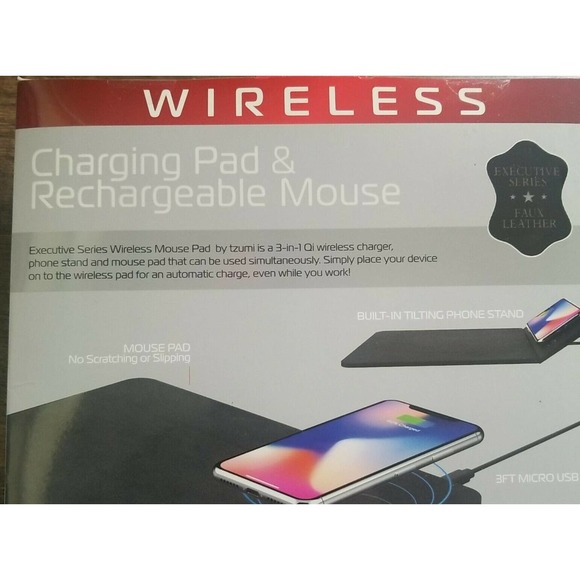 Wireless Charging Pad & Rechargeable Mouse 2.4 GHz, 2018, BRAND NEW - Picture 4 of 5